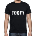 fogey Men's Short Sleeve Round Neck T-shirt , 5 letters Black , word 00006