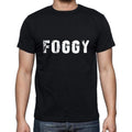 foggy Men's Short Sleeve Round Neck T-shirt , 5 letters Black , word 00006