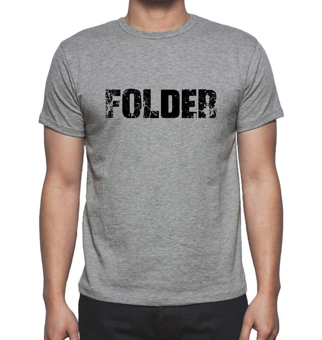 Folder Grey Mens Short Sleeve Round Neck T-Shirt 00018 - Grey / S - Casual