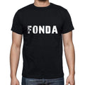 fonda Men's Short Sleeve Round Neck T-shirt , 5 letters Black , word 00006
