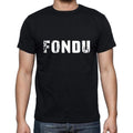 fondu Men's Short Sleeve Round Neck T-shirt , 5 letters Black , word 00006