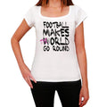 football, World Goes Round, Women's Short Sleeve Round White T-shirt 00083