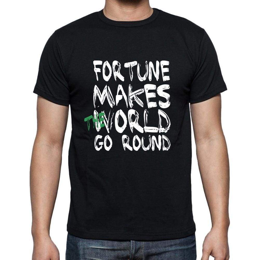 Fortune World Goes Round Mens Short Sleeve Round Neck T-Shirt 00082 - Black / S - Casual