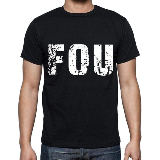 Fou Men T Shirts Short Sleeve T Shirts Men Tee Shirts For Men Cotton Black 3 Letters - Casual