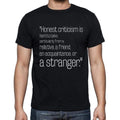 Franklin P. Jones quote t shirts,"Honest criticism is",t shirts men,black