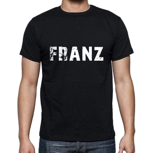Franz Mens Short Sleeve Round Neck T-Shirt 5 Letters Black Word 00006 - Casual