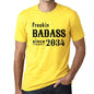 Freakin Badass Since 2034 Mens T-Shirt Yellow Birthday Gift 00396 - Yellow / Xs - Casual