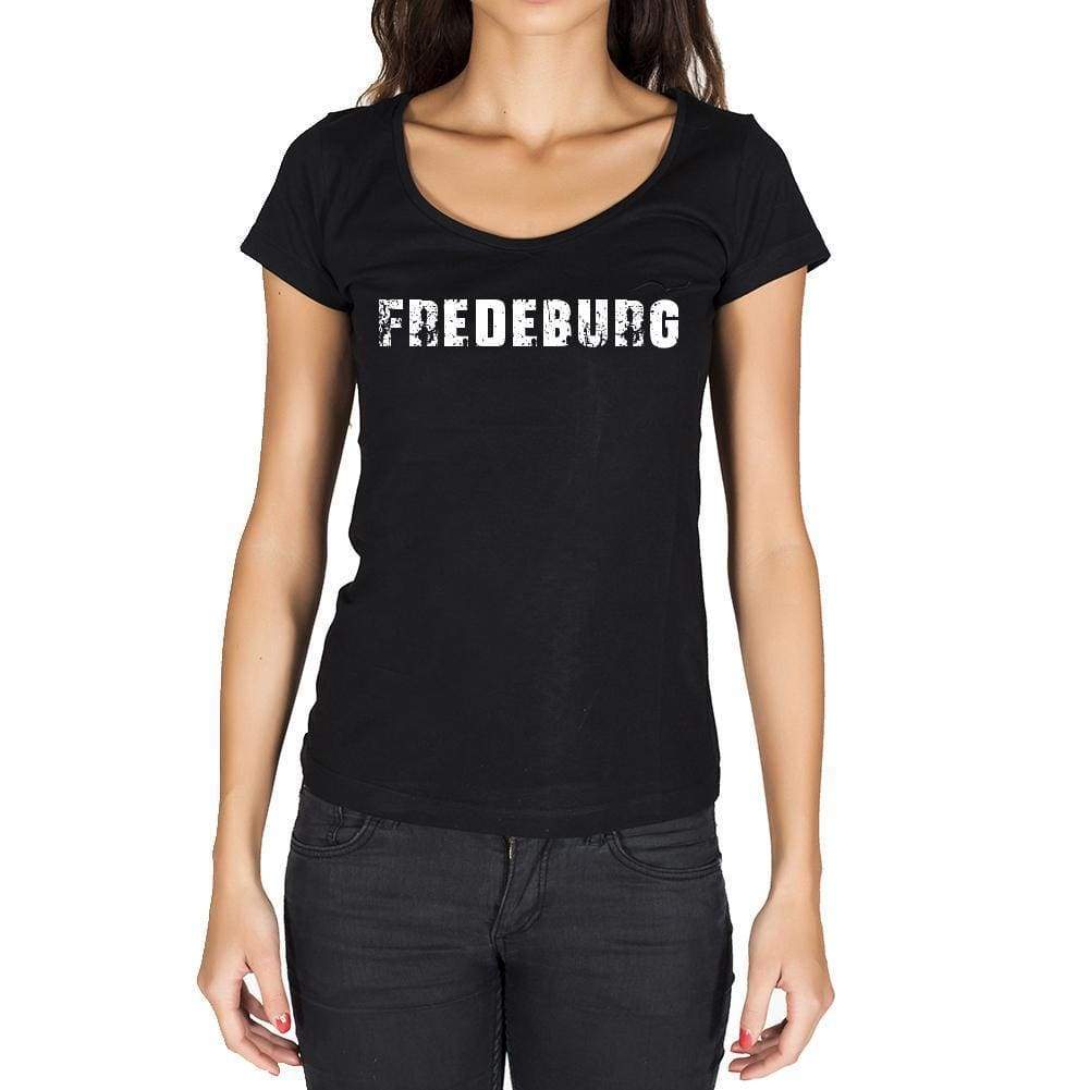 Fredeburg German Cities Black Womens Short Sleeve Round Neck T-Shirt 00002 - Casual