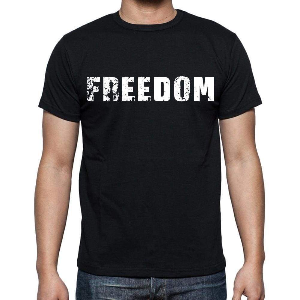Freedom Mens Short Sleeve Round Neck T-Shirt Black T-Shirt En