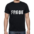 frege Men's Short Sleeve Round Neck T-shirt , 5 letters Black , word 00006