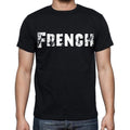 French Men's Short Sleeve Round Neck T-shirt , Black T-shirt EN