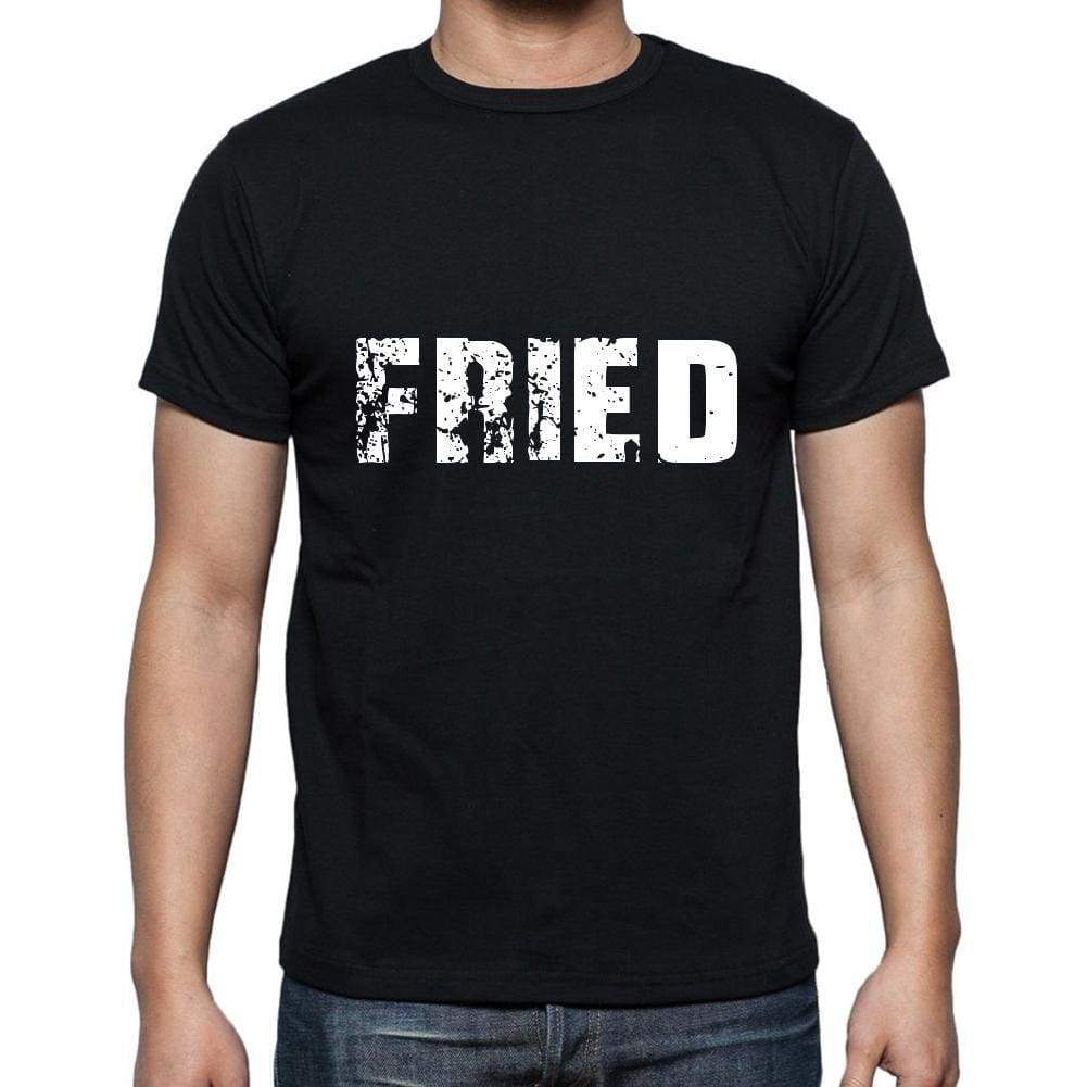 Fried Mens Short Sleeve Round Neck T-Shirt 5 Letters Black Word 00006 - Casual
