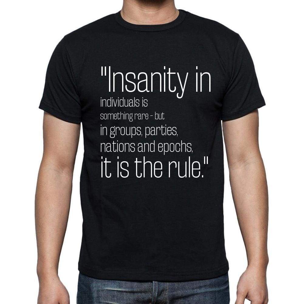 Friedrich Nietzsche Quote T Shirts Insanity In Indivi T Shirts Men Black - Casual