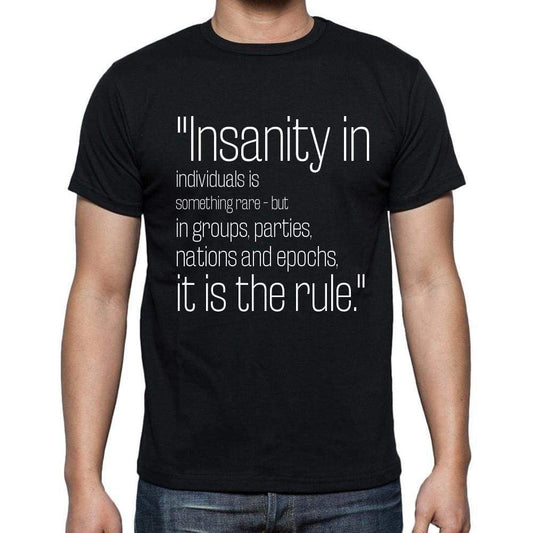 Friedrich Nietzsche Quote T Shirts Insanity In Indivi T Shirts Men Black - Casual