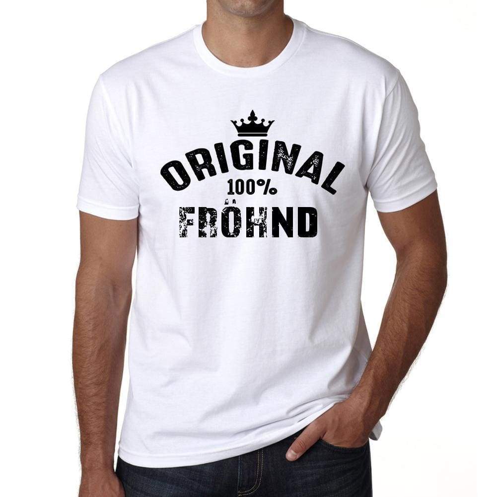 Fröhnd 100% German City White Mens Short Sleeve Round Neck T-Shirt 00001 - Casual
