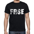 frse Men's Short Sleeve Round Neck T-shirt , 4 letters Black