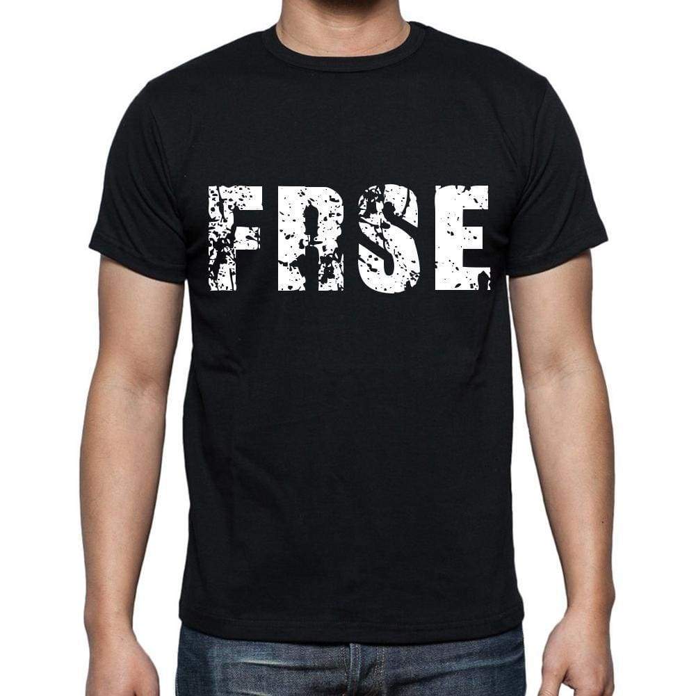 Frse Mens Short Sleeve Round Neck T-Shirt 4 Letters Black - Casual