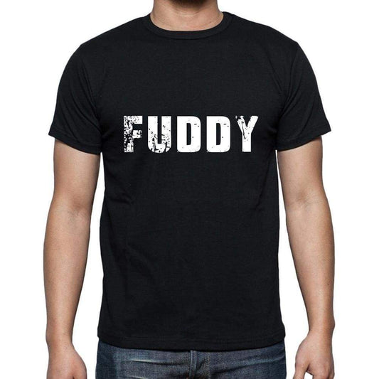 Fuddy Mens Short Sleeve Round Neck T-Shirt 5 Letters Black Word 00006 - Casual