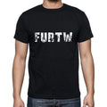furtw Men's Short Sleeve Round Neck T-shirt , 5 letters Black , word 00006