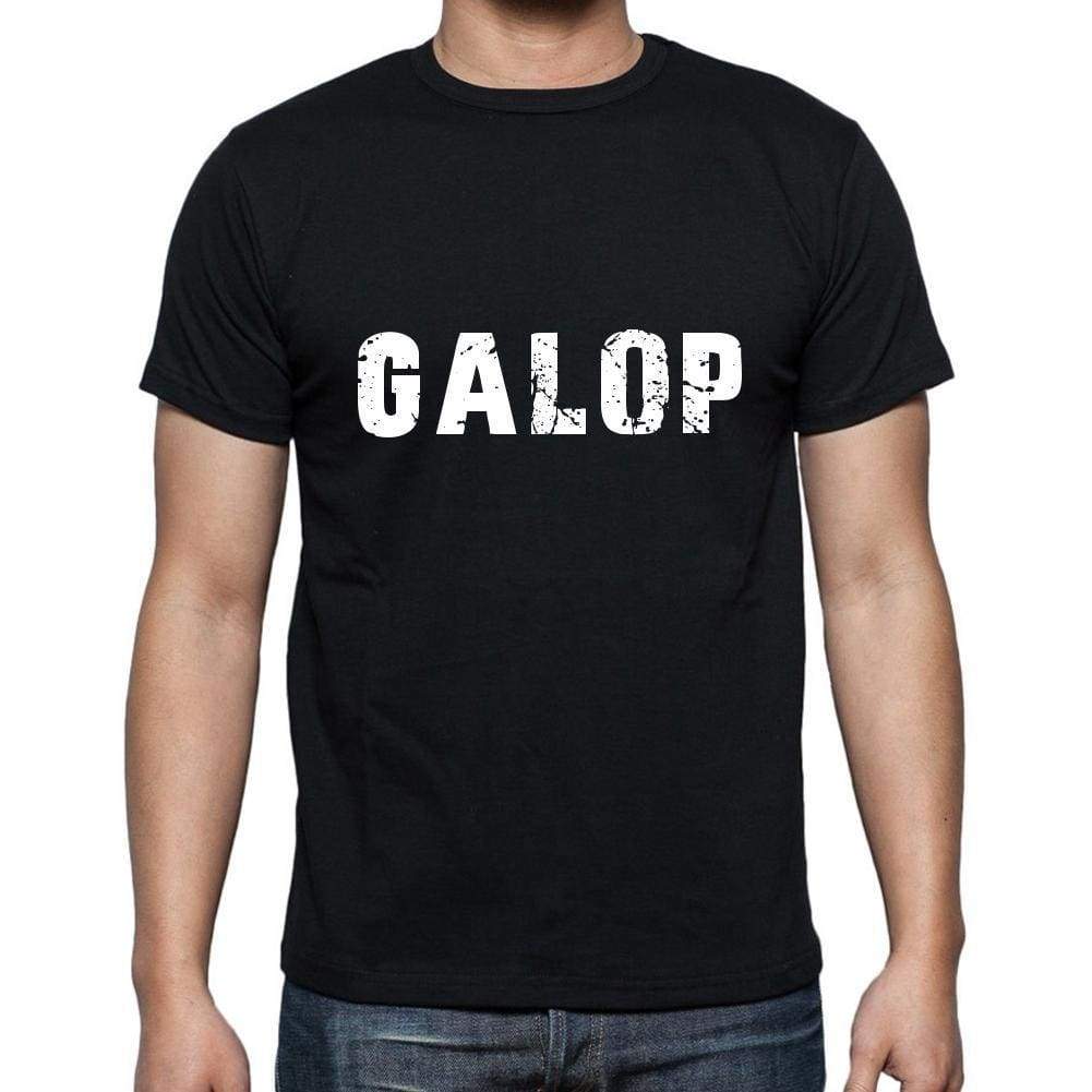 Galop Mens Short Sleeve Round Neck T-Shirt 5 Letters Black Word 00006 - Casual