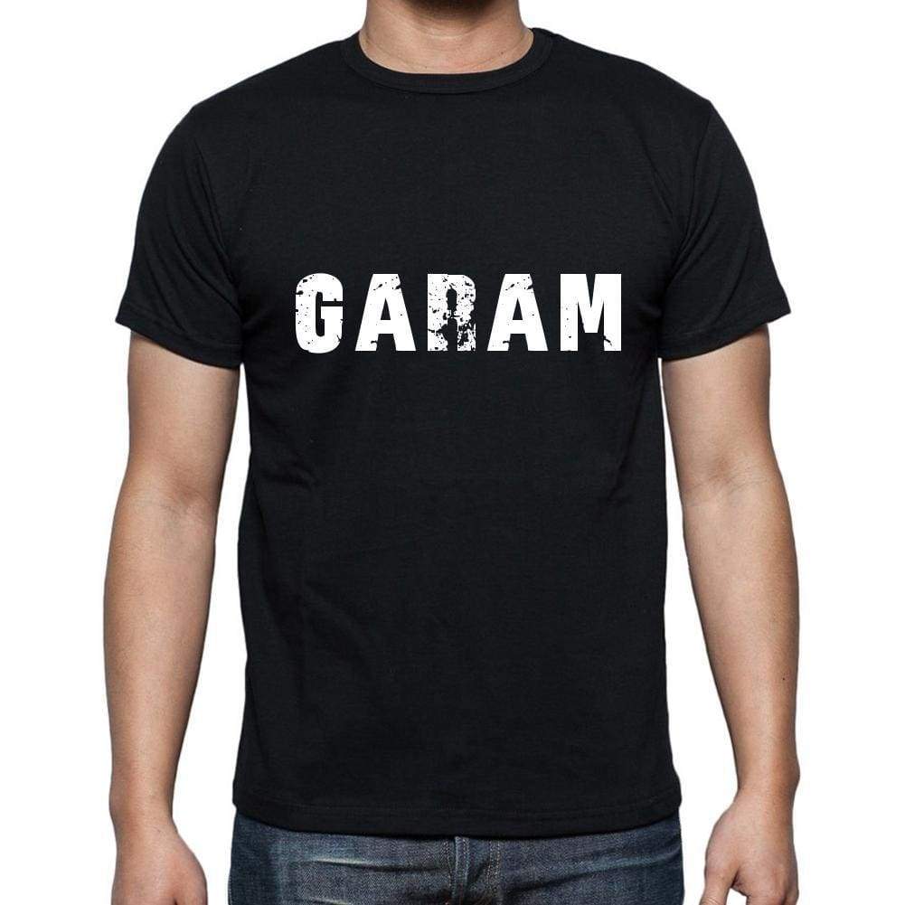 Garam Mens Short Sleeve Round Neck T-Shirt 5 Letters Black Word 00006 - Casual