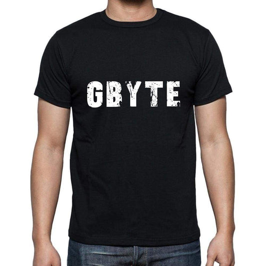 Gbyte Mens Short Sleeve Round Neck T-Shirt 5 Letters Black Word 00006 - Casual