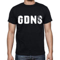 gdns Men's Short Sleeve Round Neck T-shirt , 4 letters Black