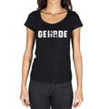 gehrde, German Cities Schwarz, Damen Kurzarm-Rundhals-T-Shirt 00002
