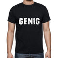 genic Men's Short Sleeve Round Neck T-shirt , 5 letters Black , word 00006