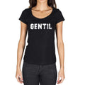 gentil, French Dictionary, Women's Short Sleeve Round Neck T-shirt 00010