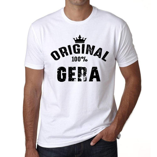 Gera 100% German City White Mens Short Sleeve Round Neck T-Shirt 00001 - Casual
