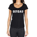 gerdau, German Cities Schwarz, Damen Kurzarm-Rundhals-T-Shirt 00002