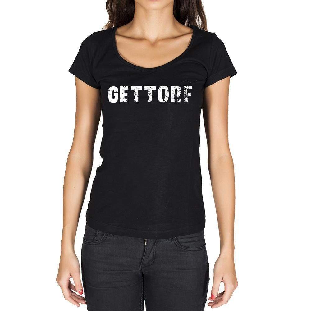 Gettorf German Cities Black Womens Short Sleeve Round Neck T-Shirt 00002 - Casual