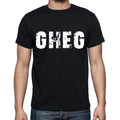 gheg Men's Short Sleeve Round Neck T-shirt , 4 letters Black