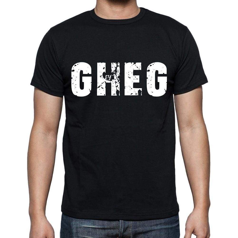 Gheg Mens Short Sleeve Round Neck T-Shirt 4 Letters Black - Casual