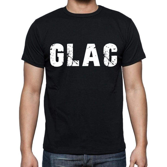 Glac Mens Short Sleeve Round Neck T-Shirt 4 Letters Black - Casual