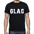 glac Men's Short Sleeve Round Neck T-shirt , 4 letters Black
