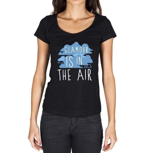 Glamour In The Air Black Womens Short Sleeve Round Neck T-Shirt Gift T-Shirt 00303 - Black / Xs - Casual
