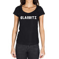 glaubitz, German Cities Black, Women's Short Sleeve Round Neck T-shirt 00002