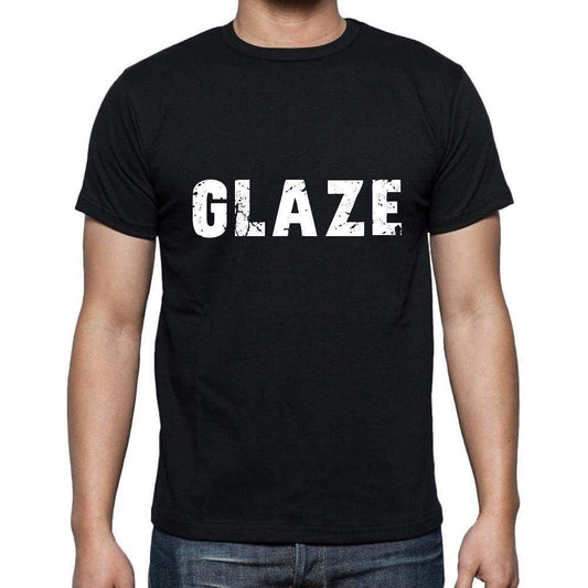 Glaze Mens Short Sleeve Round Neck T-Shirt 5 Letters Black Word 00006 - Casual