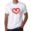 Glowing Heart with Arrow Men's tee, White, 100% Cotton 00156