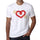 Glowing Heart With Arrow Mens Tee White 100% Cotton 00156