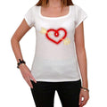 Glowing Heart with Arrow, Tshirt, White Women's T-shirt 00157