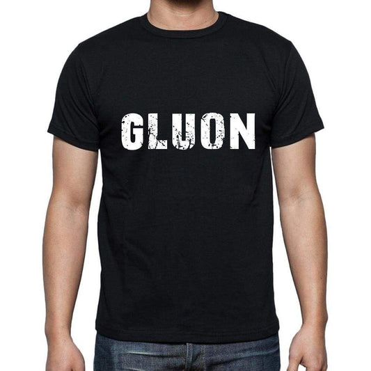 Gluon Mens Short Sleeve Round Neck T-Shirt 5 Letters Black Word 00006 - Casual