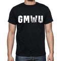 gmwu Men's Short Sleeve Round Neck T-shirt , 4 letters Black