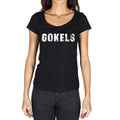 gokels, German Cities Black, Women's Short Sleeve Round Neck T-shirt 00002