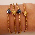 Gold star purple bead bracelets