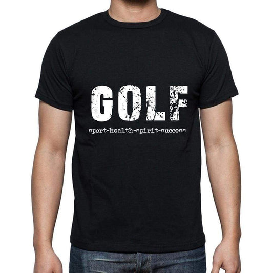 Golf Sport-Health-Spirit-Success Mens Short Sleeve Round Neck T-Shirt 00079 - Casual