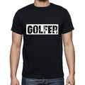 Golfer t shirt, mens t-shirt, occupation, S Size, Black, Cotton