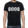 goog Men's Short Sleeve Round Neck T-shirt , 4 letters Black
